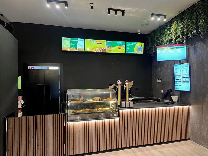 Obra general en cocina, Decoración con plantas e instalación eléctrica 