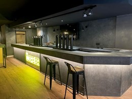 Panelación de paredes y barra, con iluminación según proyecto